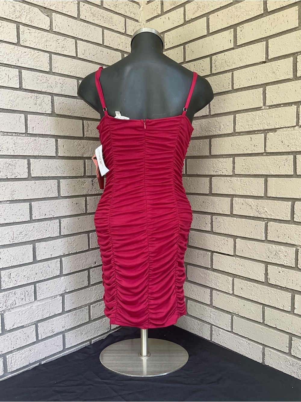 Haute Monde Ruched Bodycon Mini Dress in Raspberry - Picture 2 of 2